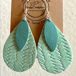 Sage Embossed Textured | Solid Sage Colors Double-Sided Faux Leather Women’s